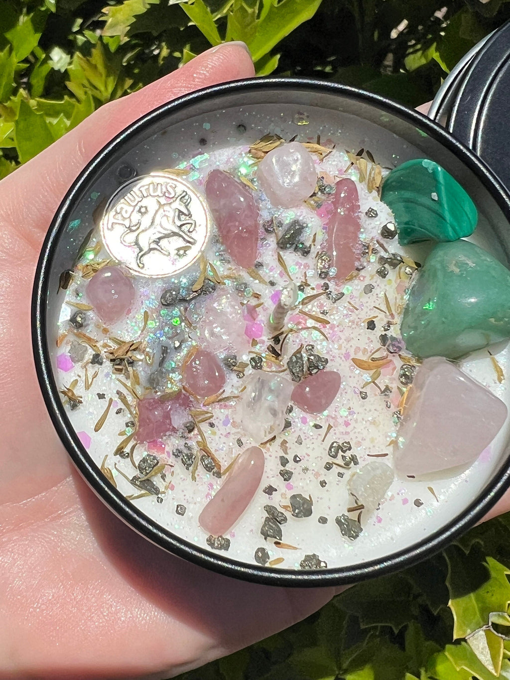 Taurus Candle | May Zodiac Sign Ritual Altar Intention Happy Birthday Gift Bull Season Crystal Charm Pendant Herbal Birth Natal Astrology