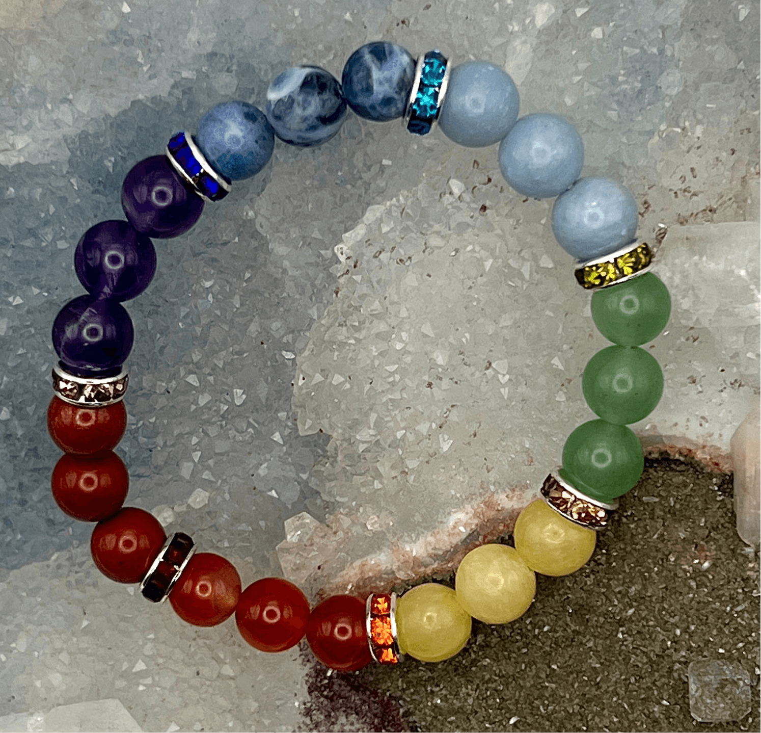 7 Chakra Crystal Beaded Bracelet Natural Gemstones