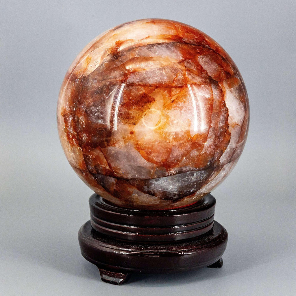 Hematoid "Fire" Quartz Sphere w/ Stand 158mm