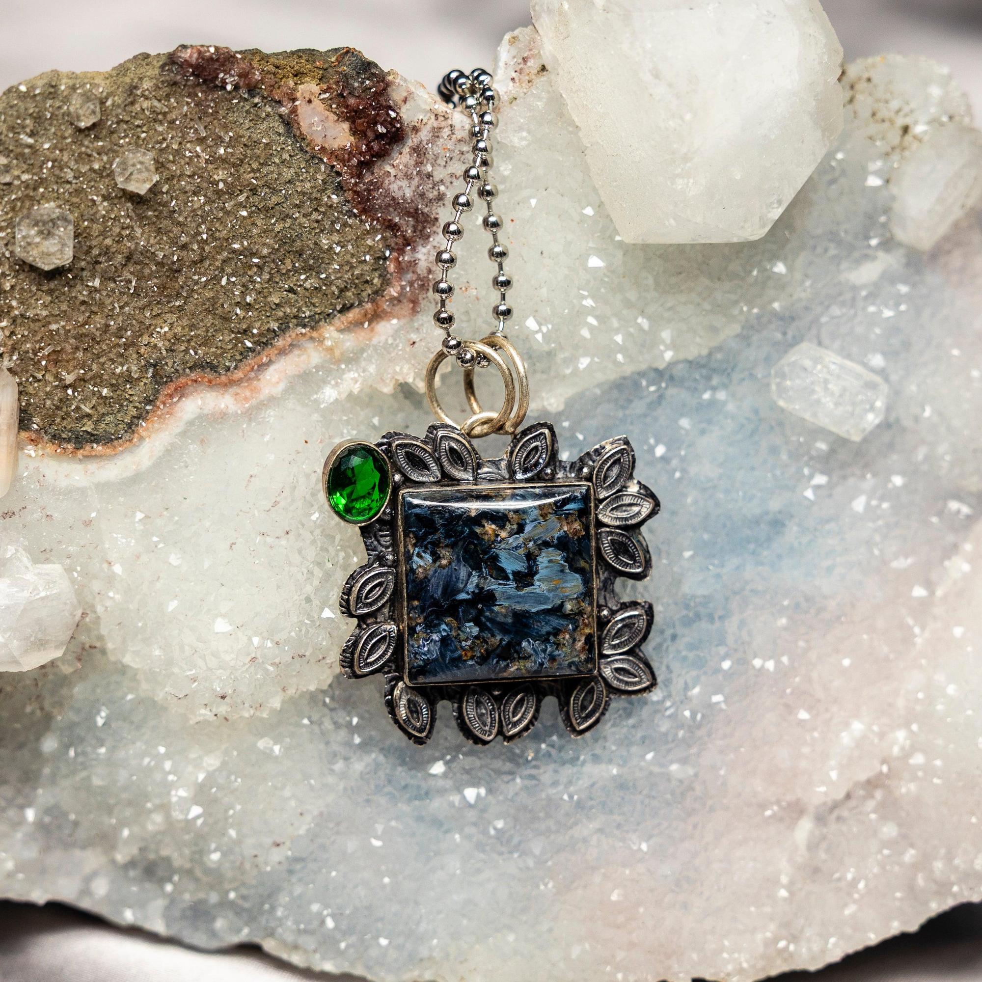 Pietersite Crystal 925 Sterling Silver Pendant Necklace